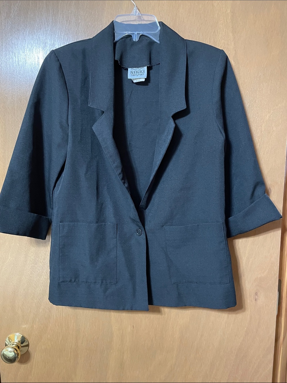 Nikki Black Cropped Single-Button Blazer